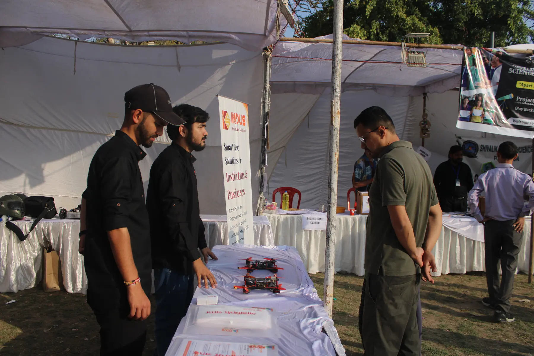 Visitors at the IndusForward exhibit during Kitab Kautik